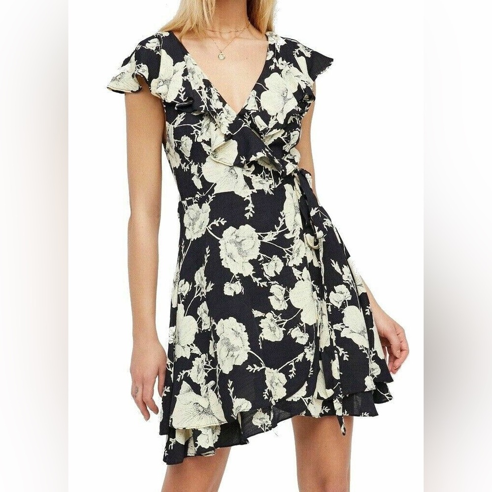 Free People French Quarter Wrap Mini Dress Medium